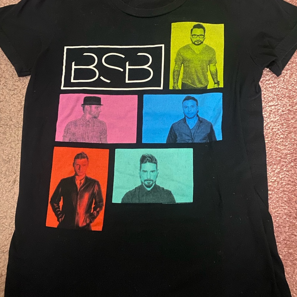 Backstreet Boys Black Tshirt Colorblocked Medium Junior In World Like This